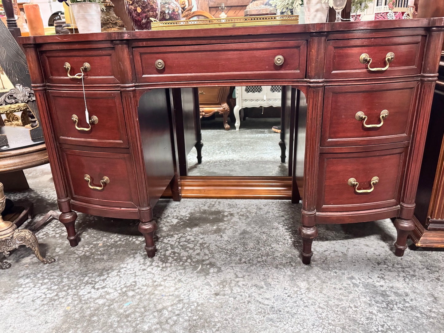Federal Style Mahogany Curved front Desk