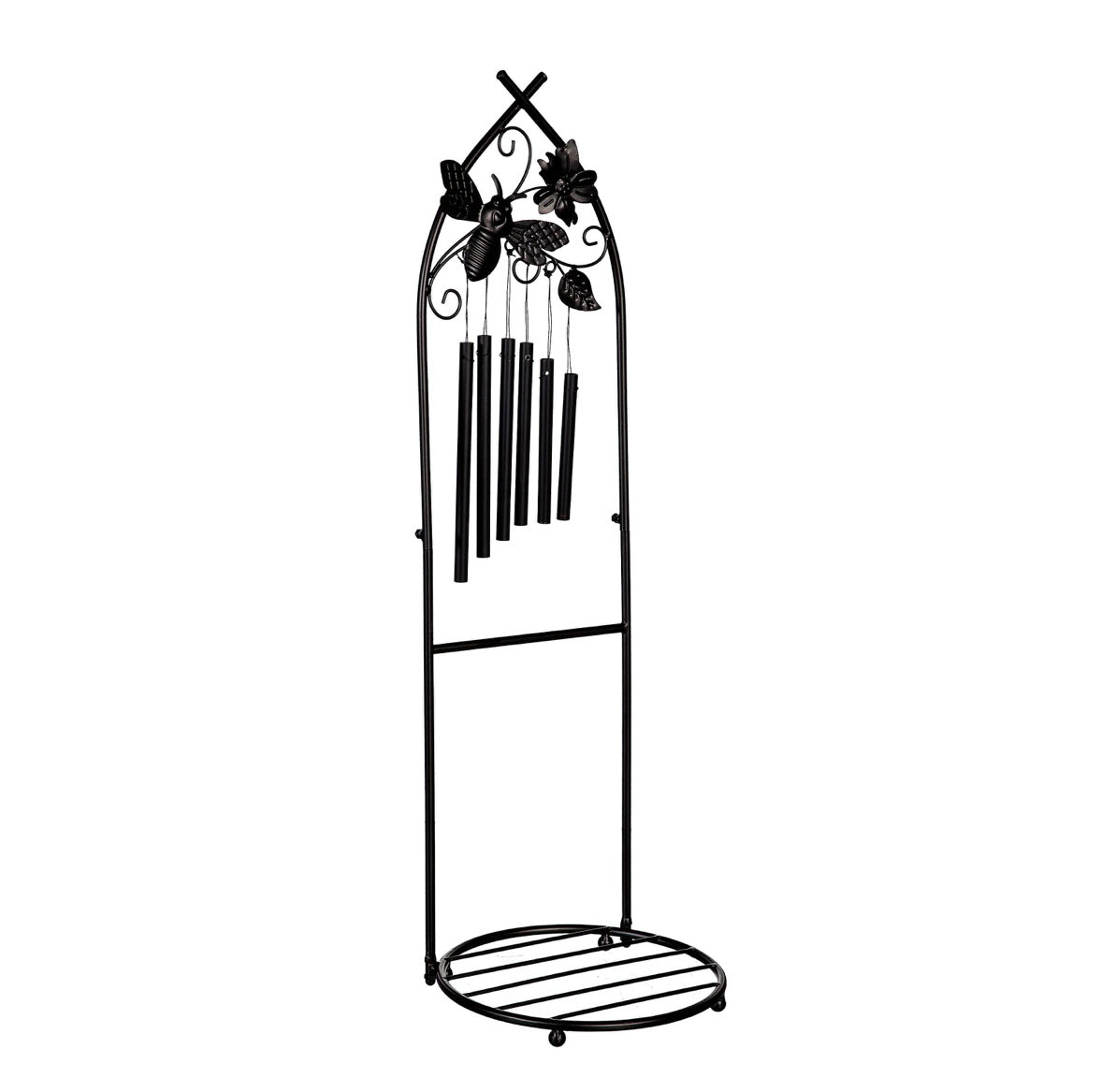 Metal Plant Stand with Wind Chime