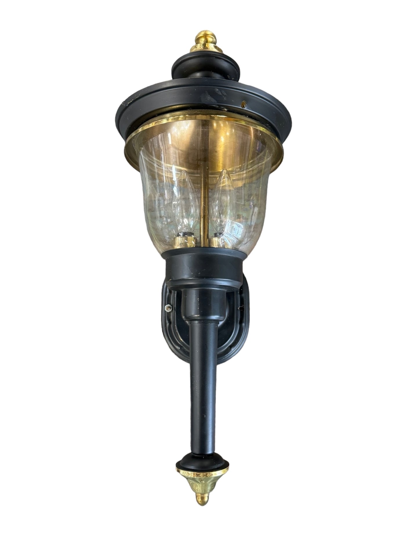 Black and Brass Exterior Lantern