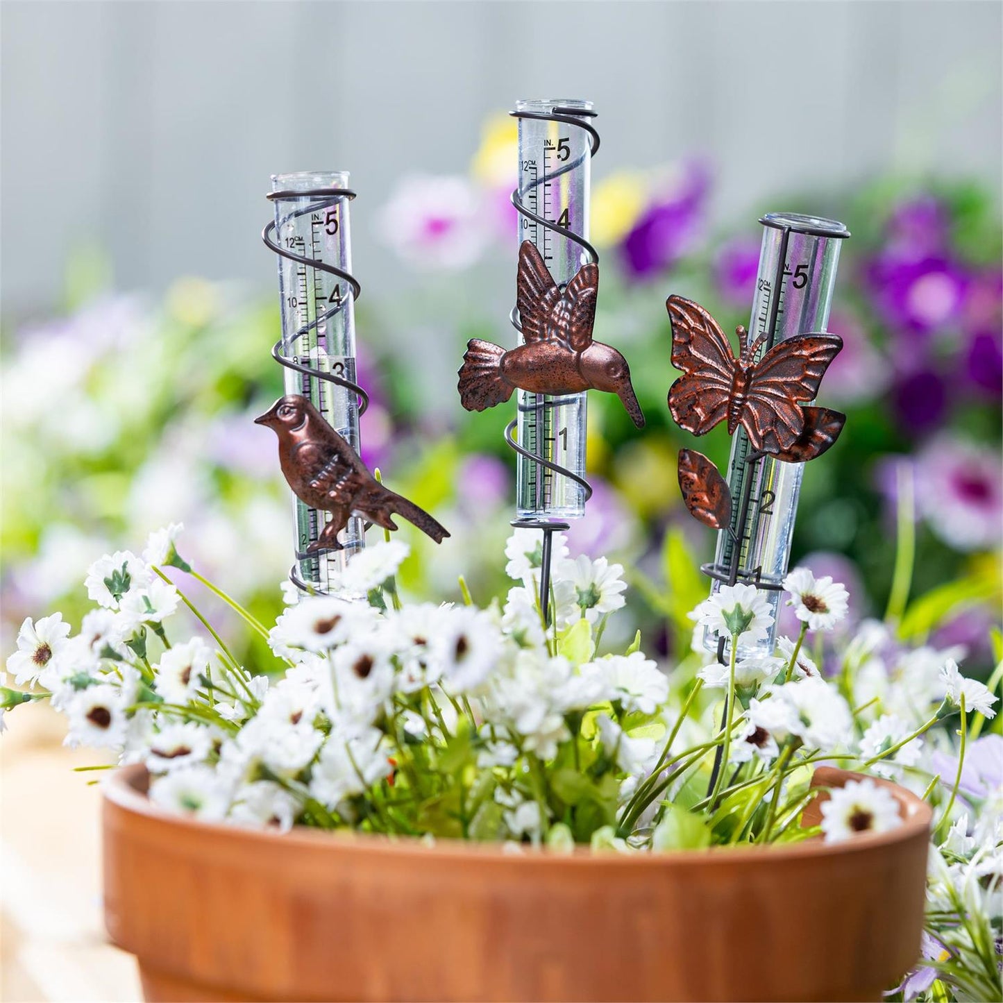 Pollinator Garden Rain Gauge Plant Pick