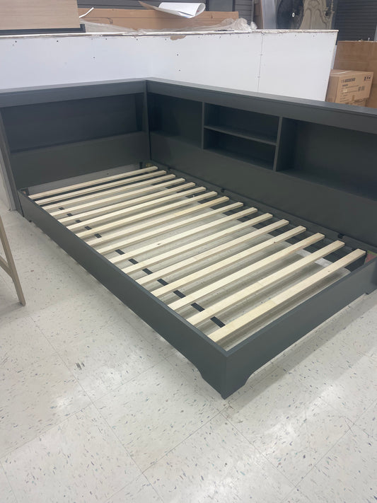 Twin Size Bed with Surround Bookcases