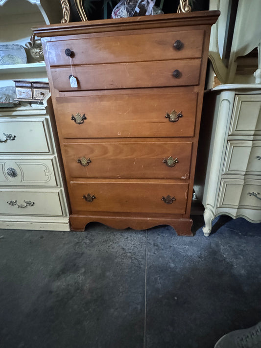 Mid Century Maple Four Drawer Chest