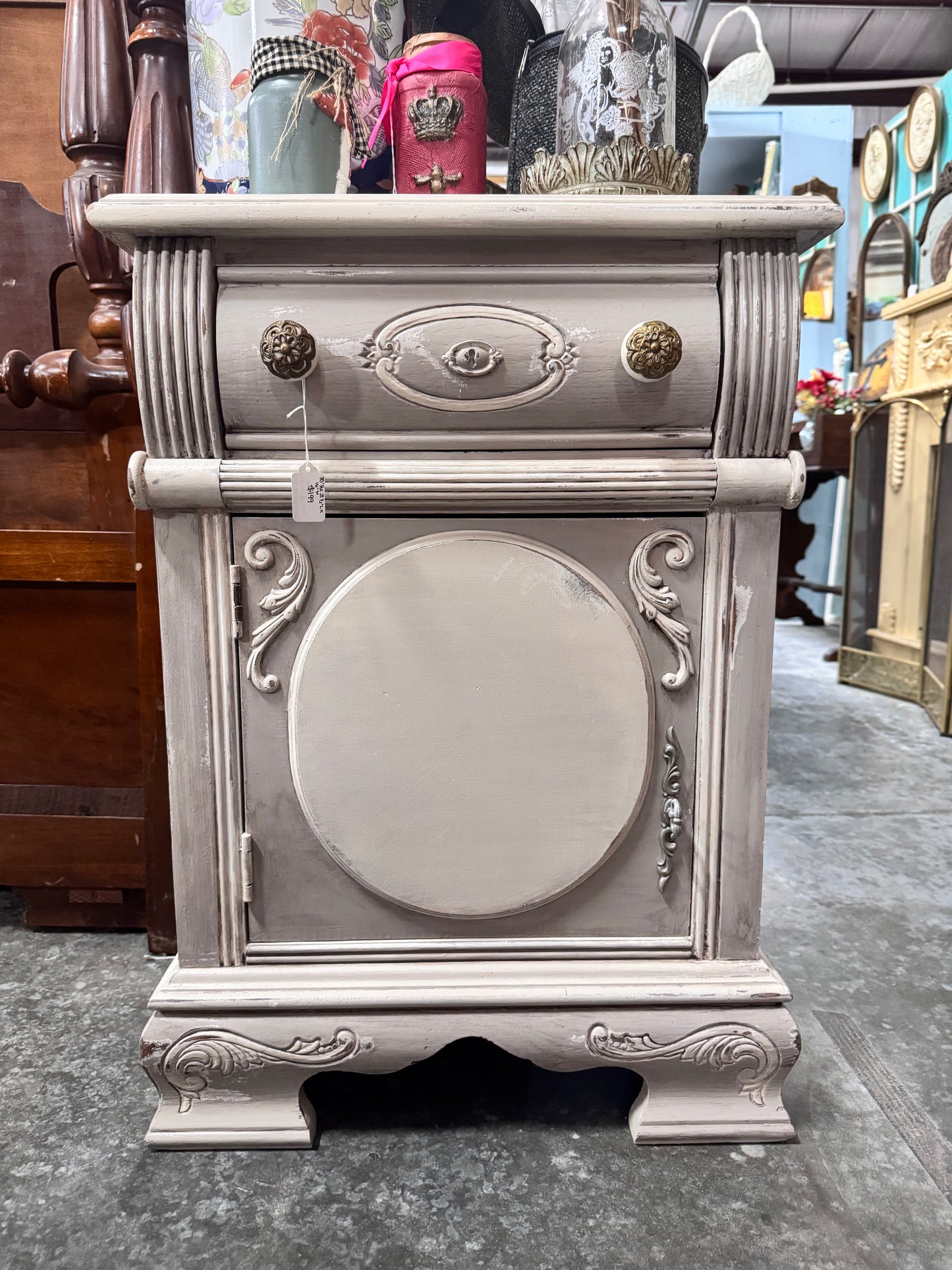 Oak Nightstand- Oyster & Grey Mist