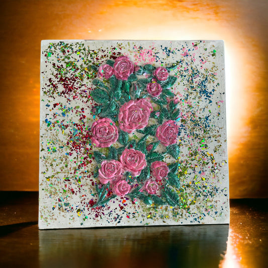 "Shimmering Roses" Wall Art