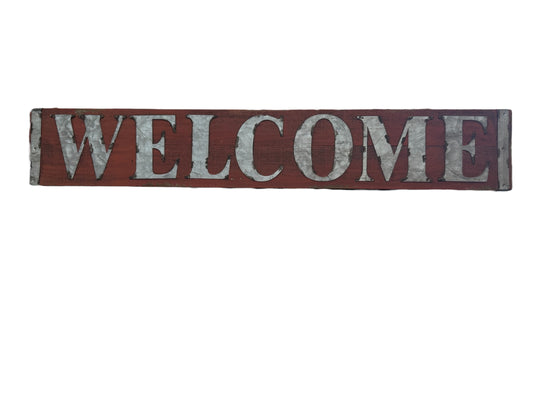 Wood Welcome Sign w/ Metal Letters