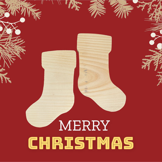 Make & Take Wooden Christmas Stocking Kit Holly Lane Buffalo Check