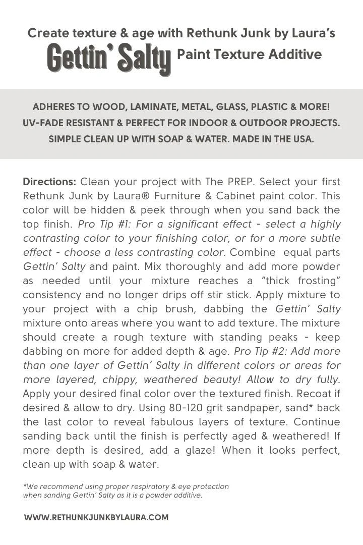 Gettin' Salty Paint Texture Additive Rethunk Junk Paint by Laura