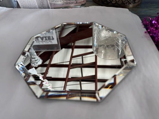 Vintage Beveled Octagonal Display Mirror