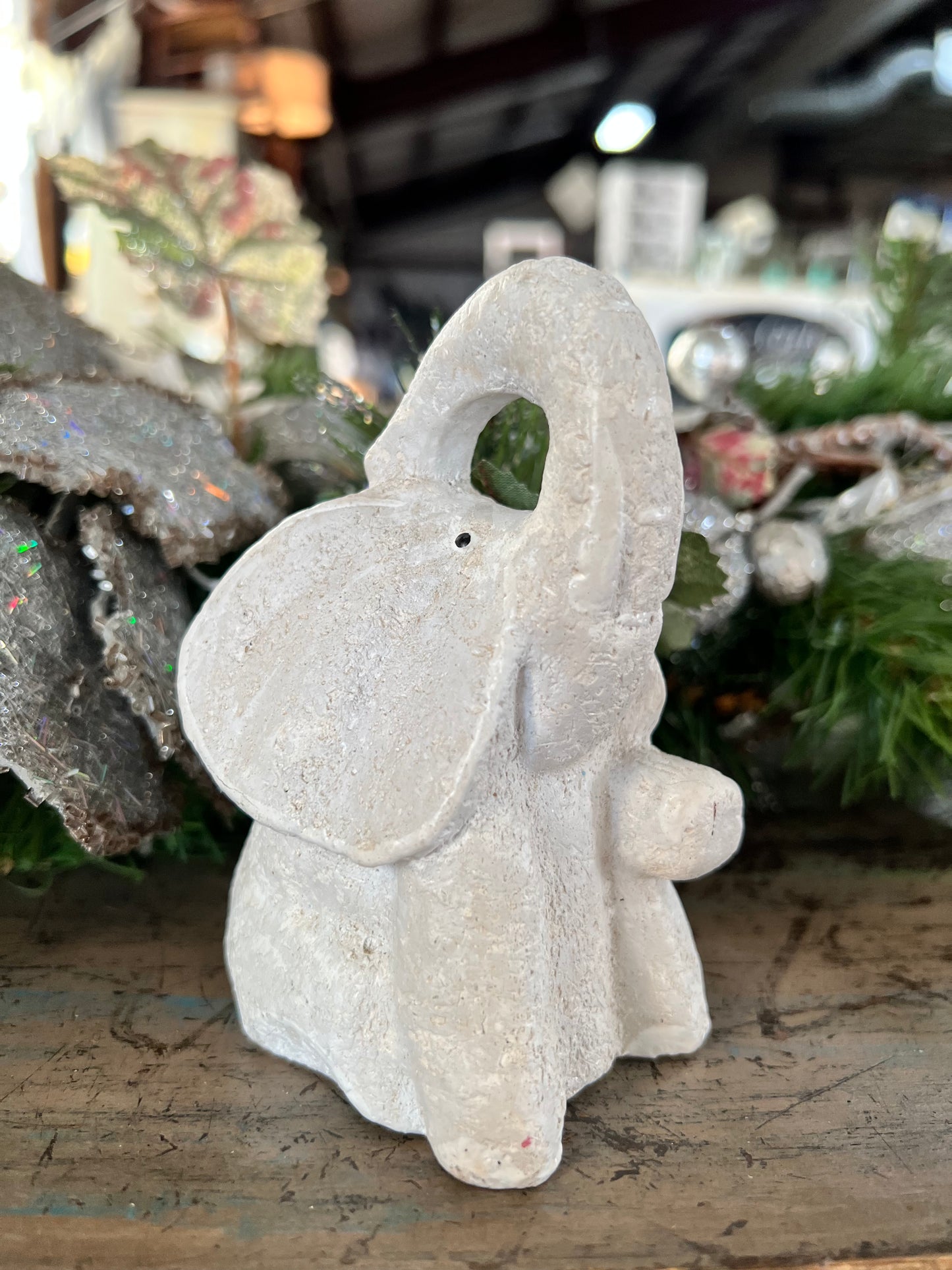 White Rustic Little Elephant