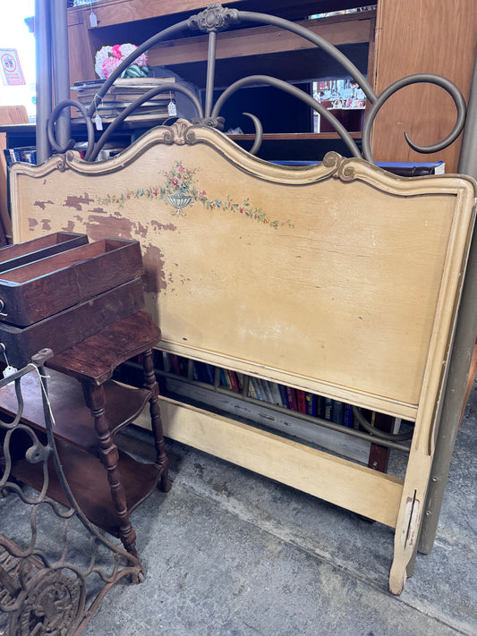 Vintage Hand Painted Headboard - Full