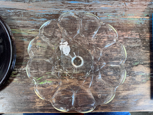 Clear Glass Pedestal Cake Plate with Scalloped Edges