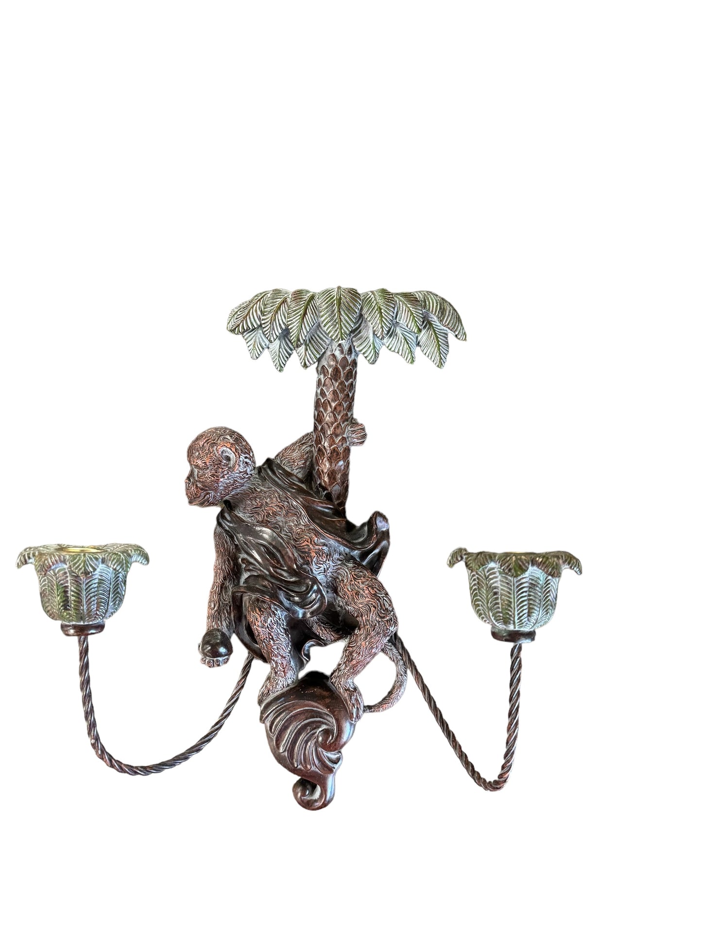 Vintage Wall Sconce - Monkey in a coconut tree