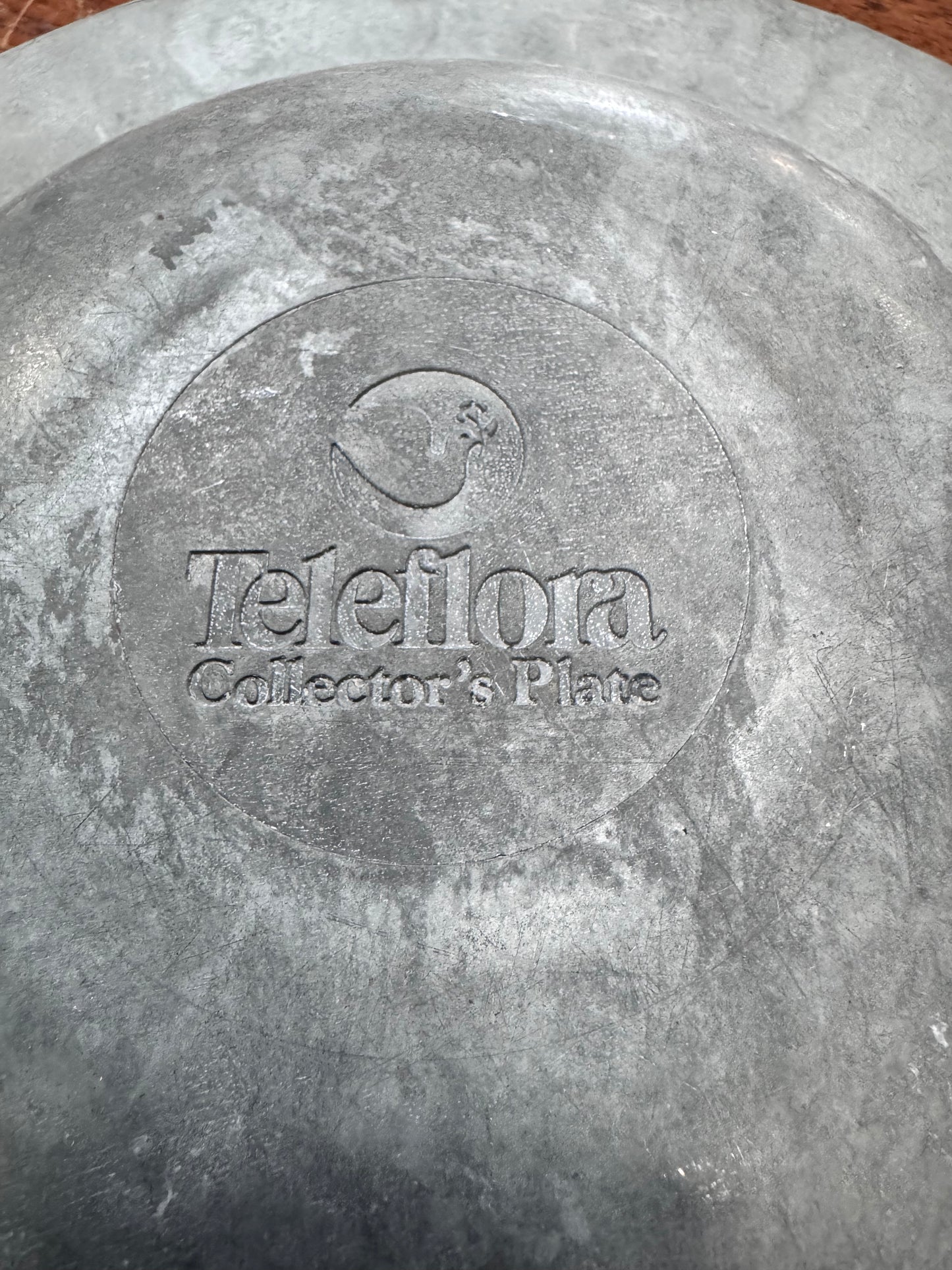 Vintage Teleflora Pewter Bowl Peace on Earth