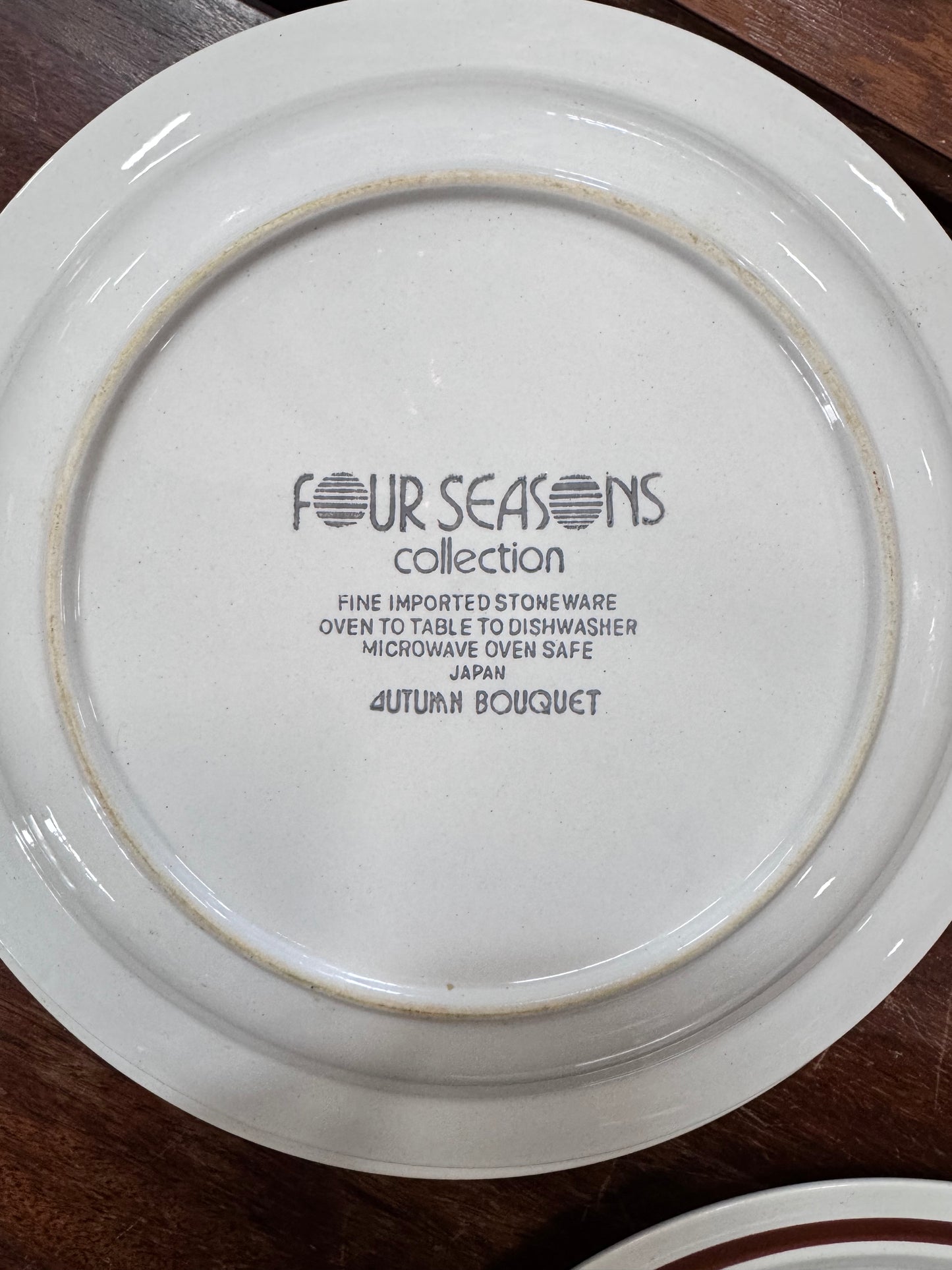 Four Season Autumn Bouquet Vintage Stoneware Dinner Plate