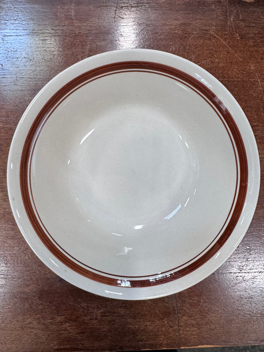 Tuneware Serving Bowl with Brown Stripe