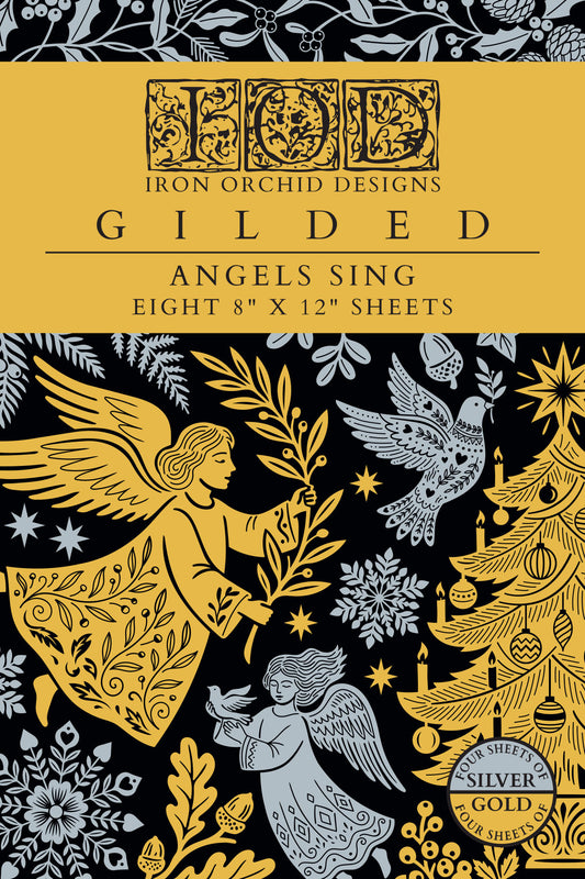 Angels Sing Foil Transfer 2026 Iron Orchid Designs Holiday Collection