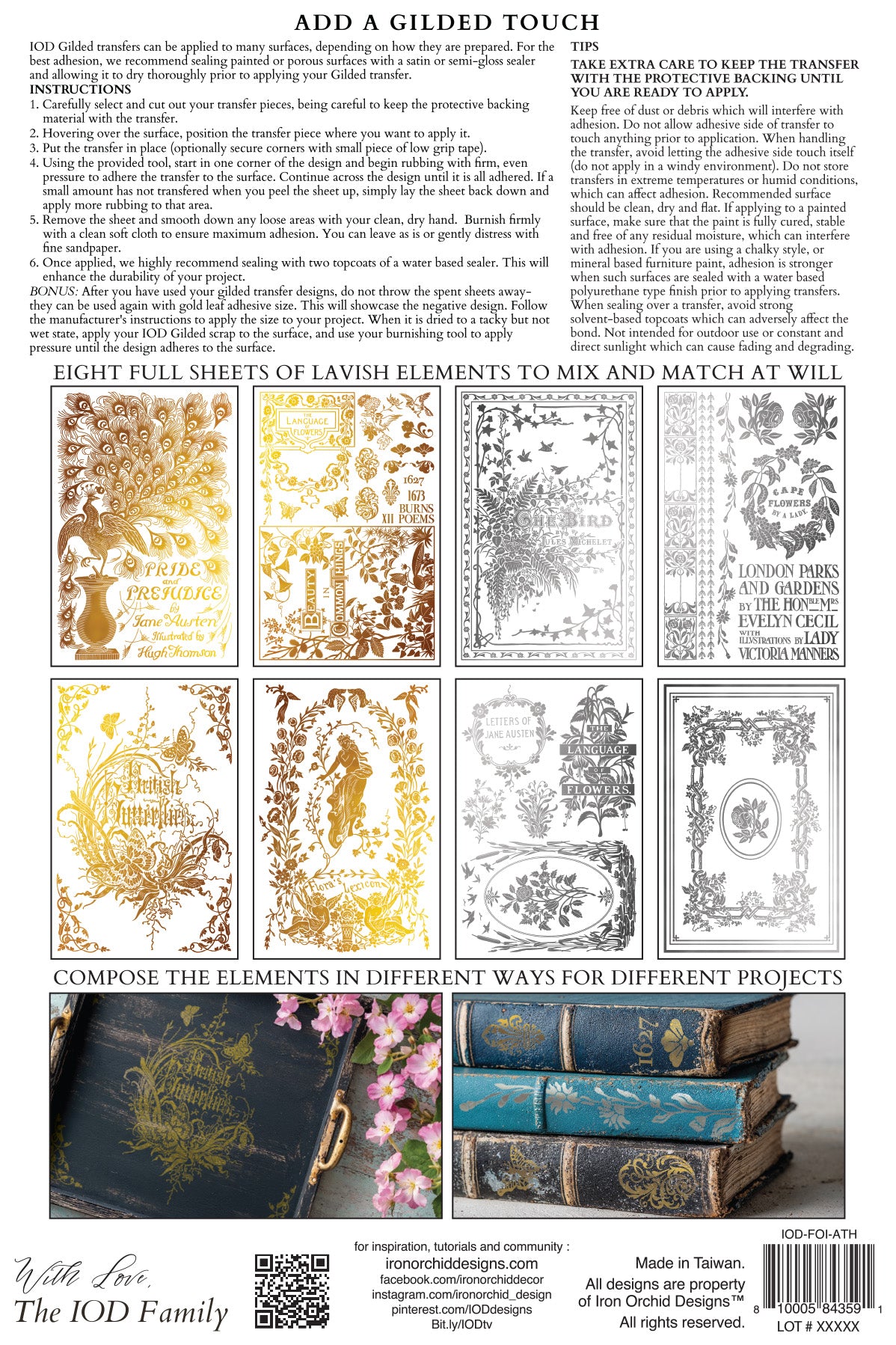 Anthenaeum Iron Orchid Designs Foil Transfer set