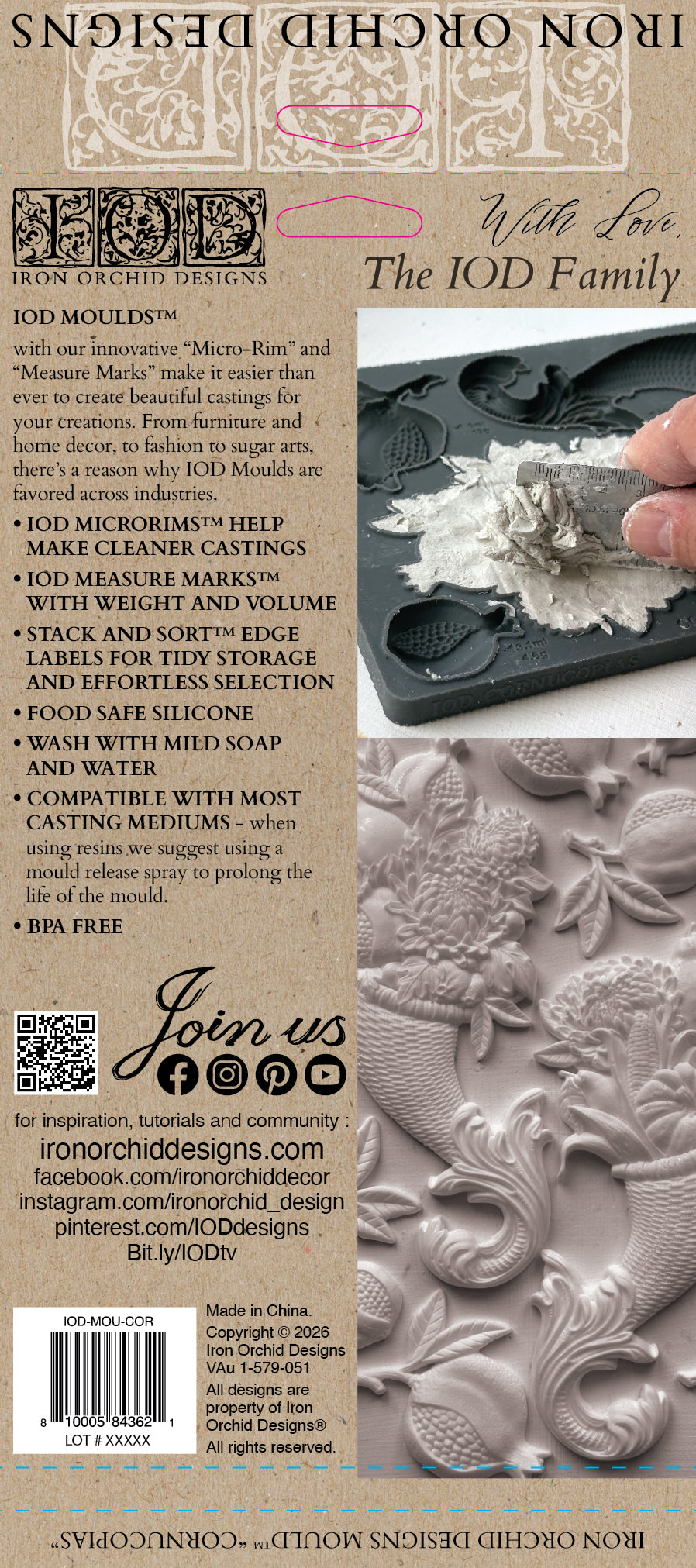 Cornucopias Mould 2026 Iron Orchid Designs Holiday Collection