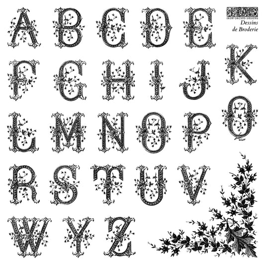 Dessins de Broderie Labels Stamp Set