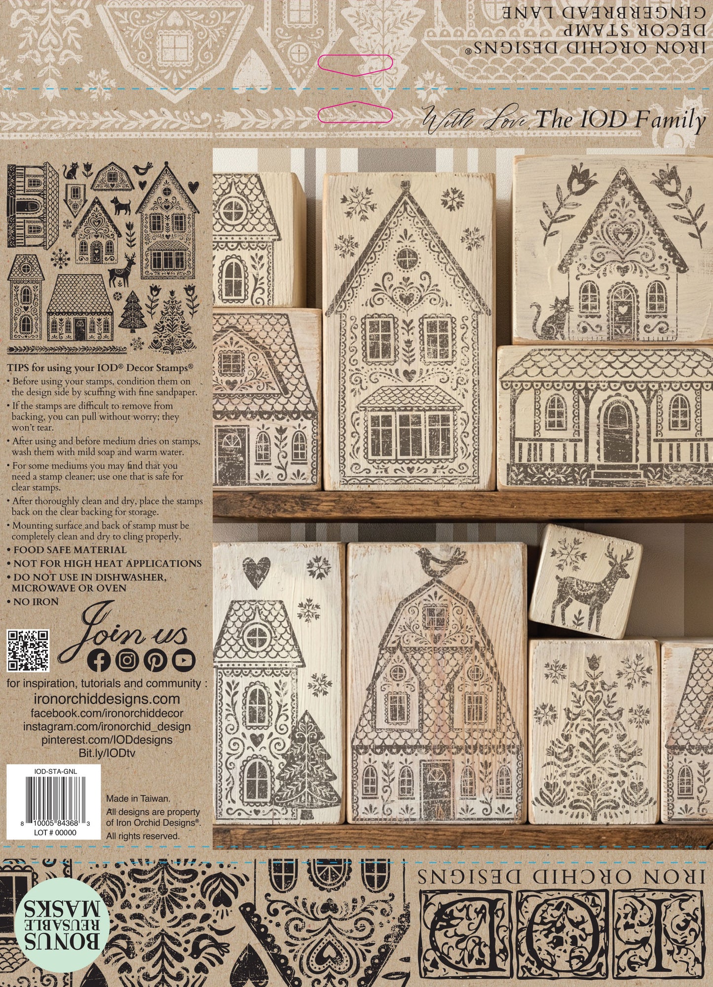 Gingerbread Lane Stamp Set 2026 Iron Orchid Designs Holiday Collection