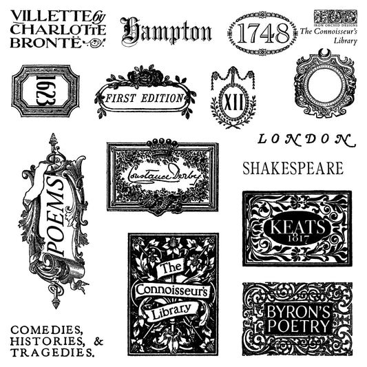 The Connoisseur's Library Labels Stamp Set