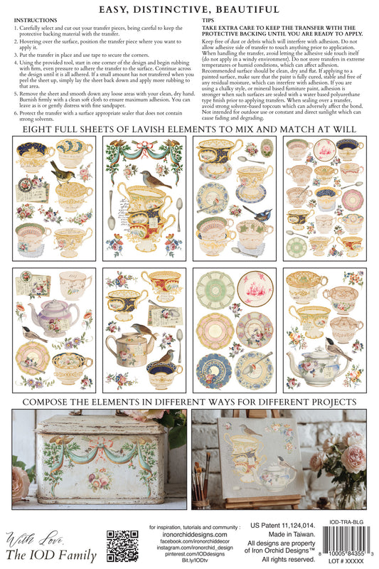The Belgravia Iron Orchid Designs Transfer Set
