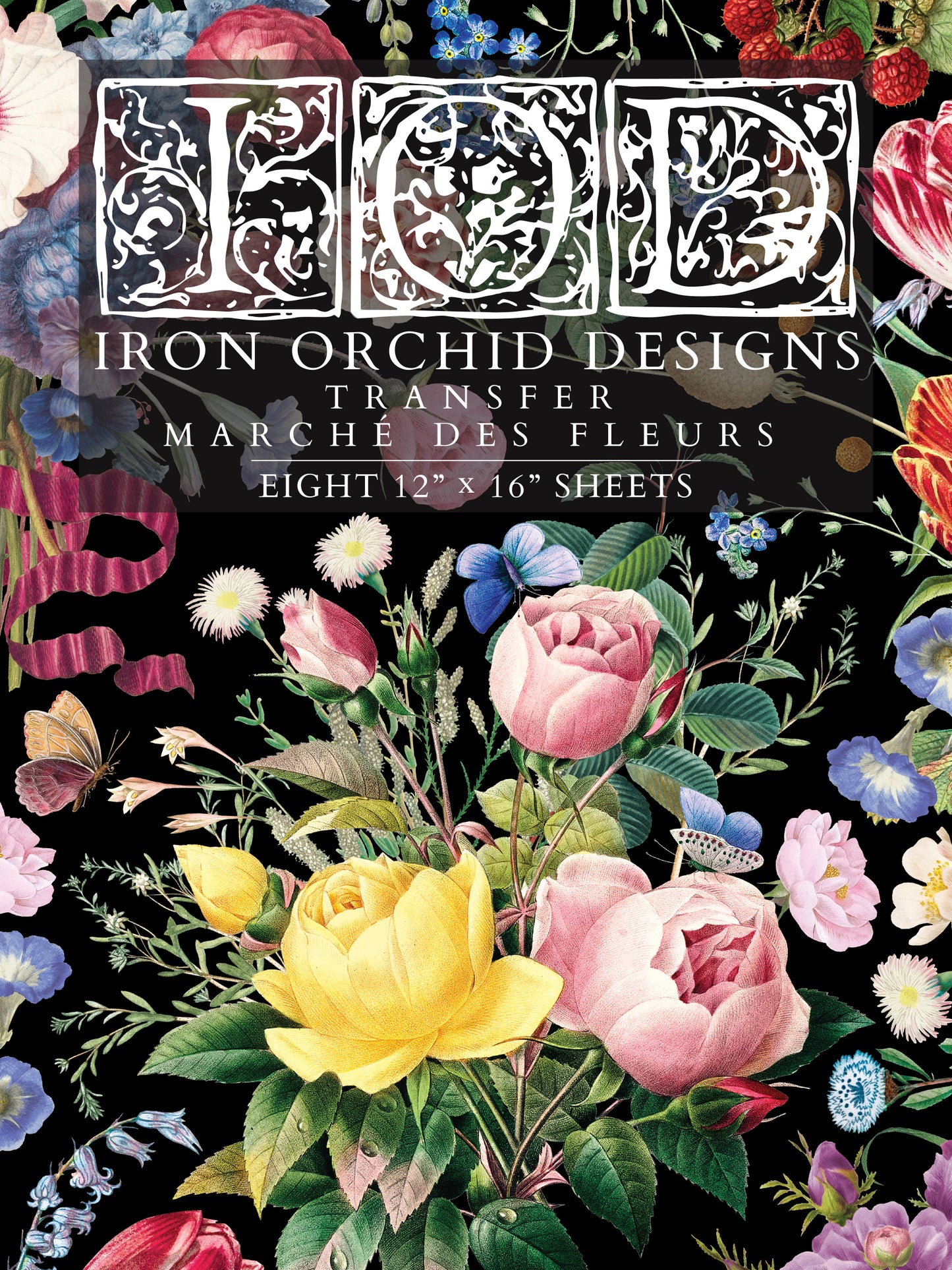 Marcha des Fleurs Iron Orchid Designs Transfer Set