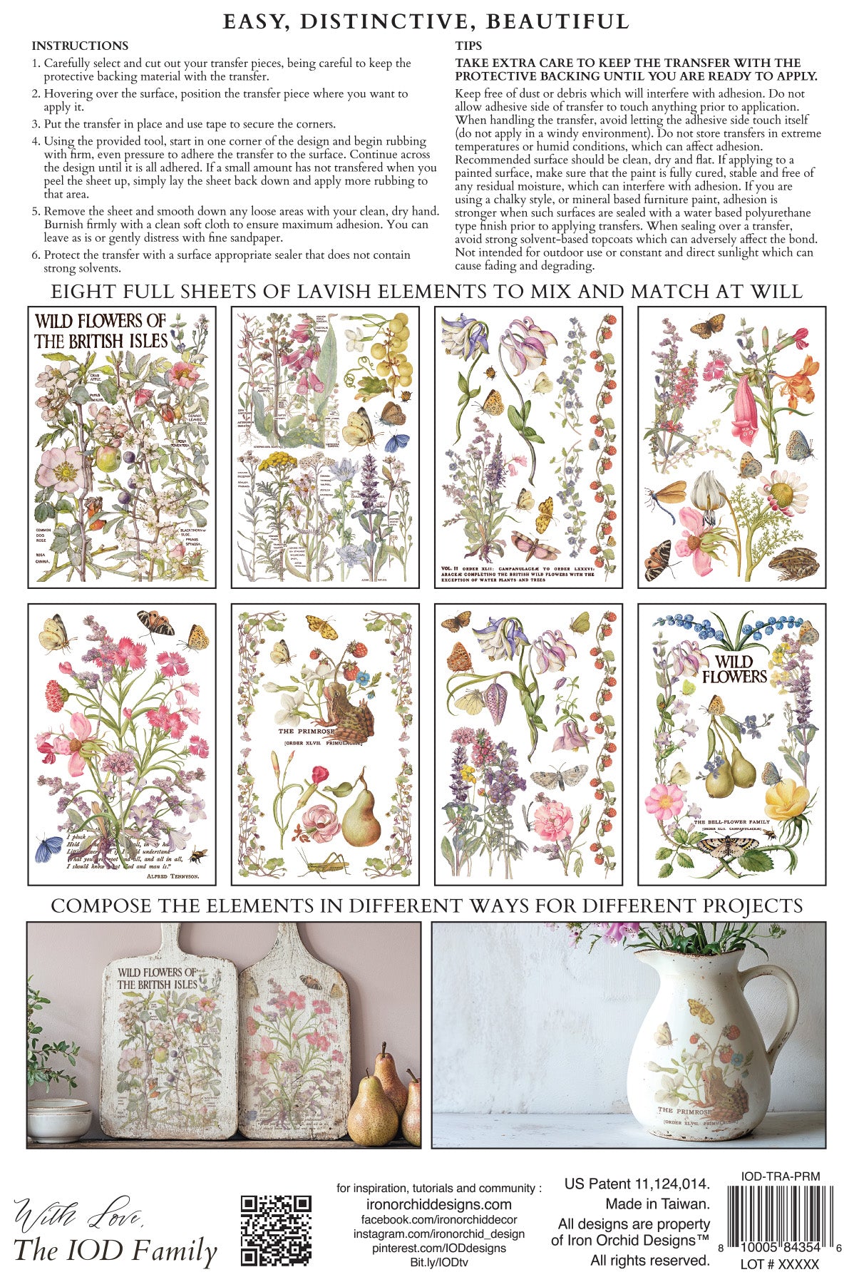 Primrose Isle Iron Orchid Designs Transfer Set