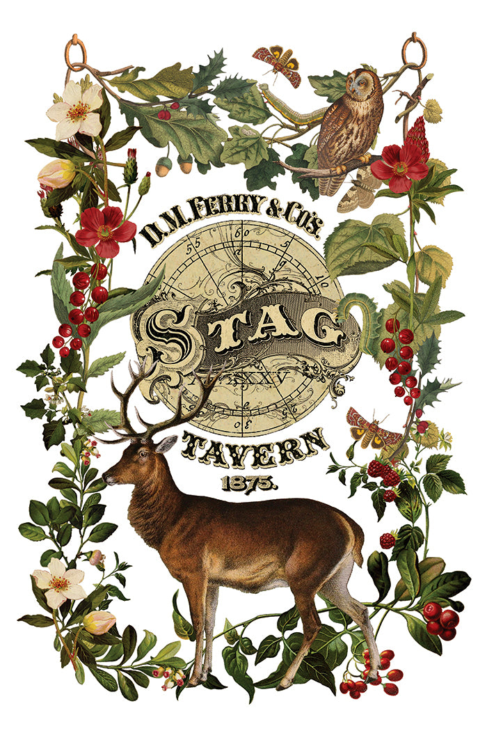 Stag Tavern Transfer 2026 Iron Orchid Designs Holiday Collection