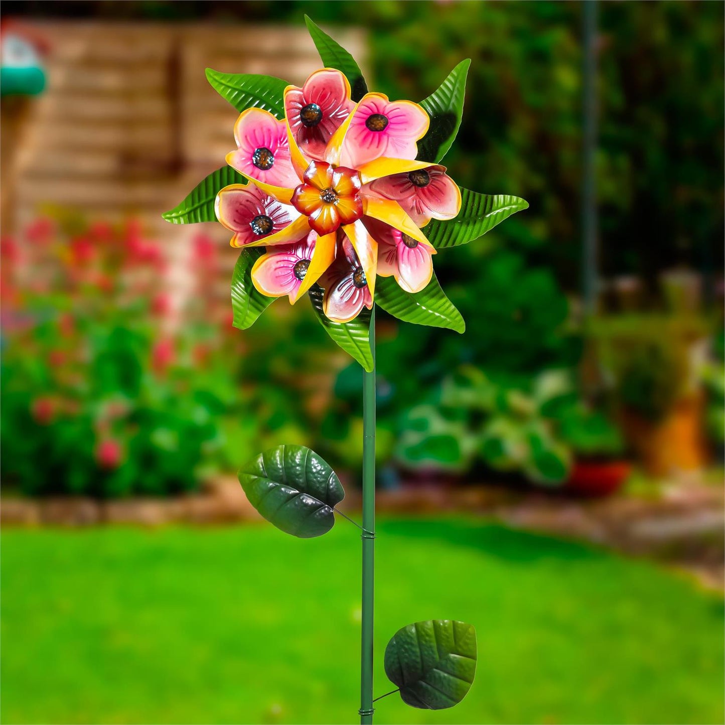 Bright Blossom Wind Spinner Stake 60” H