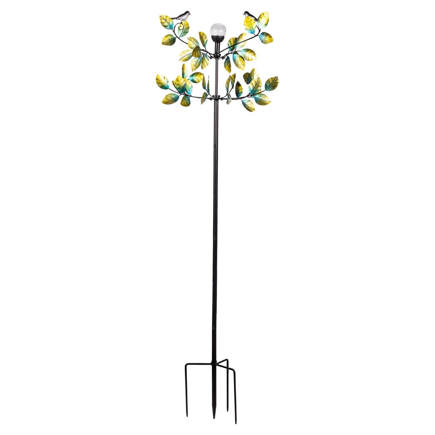 Birds and Leaves Solar Wind Spinner 80" H