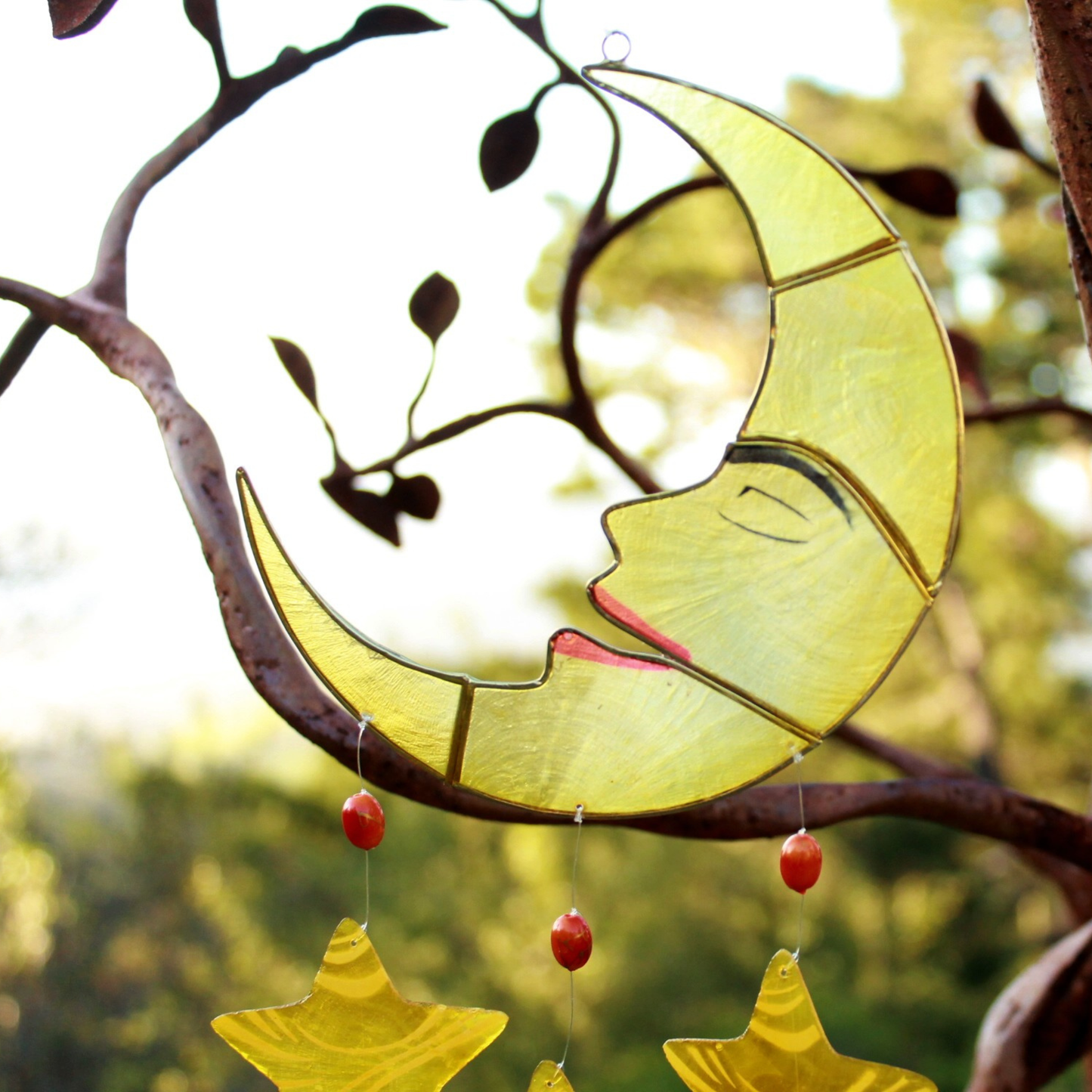 Moon and Stars Capiz Windchimes