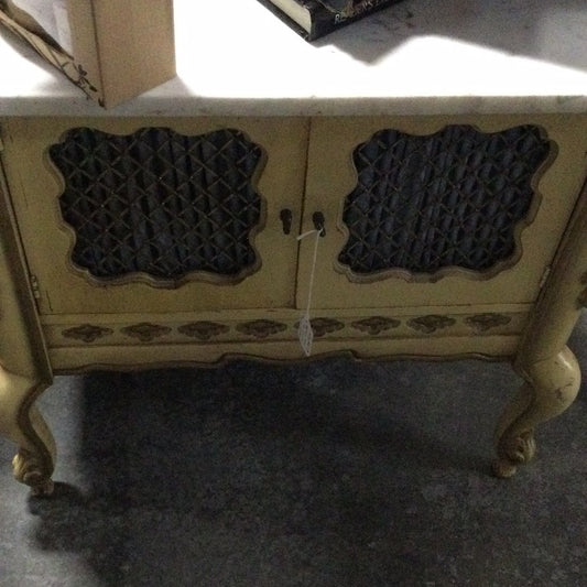 French Provincial Marble Top Side Tables (pair)