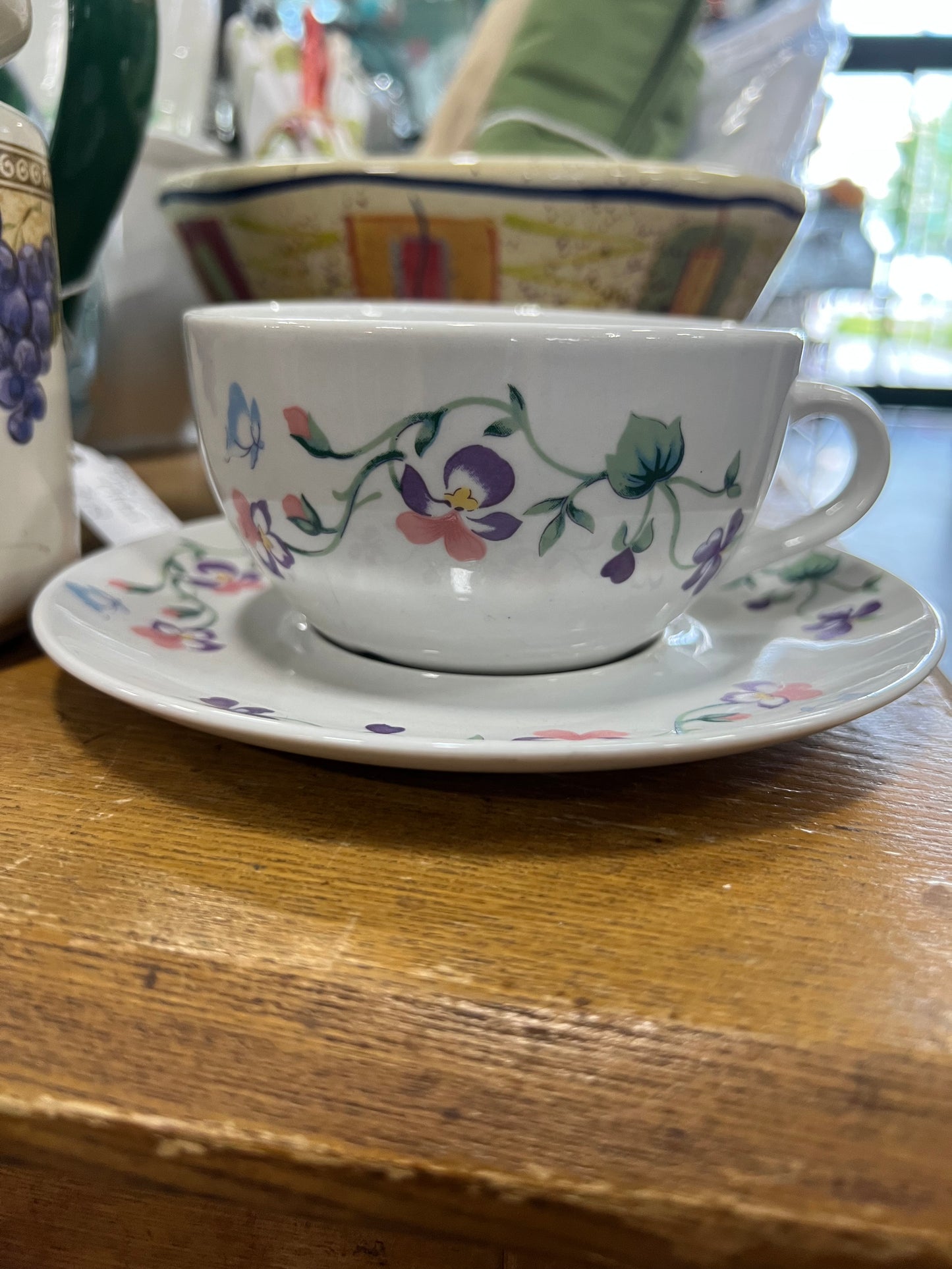 Vintage Oversize Floral Teacup