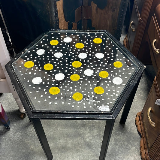 Hexagonal Table with Glass Top