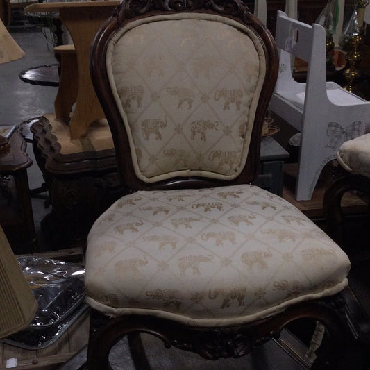 Vintage French Country Carved Parlor Chair