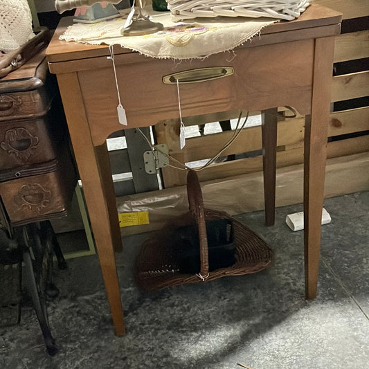 Sewing Cabinet with Vintage Singer Machine