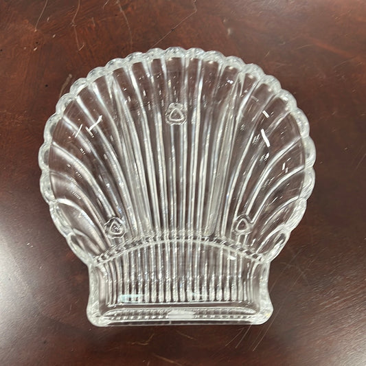 Glass Seashell Divided Trinket Dish