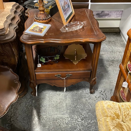 French Provincial Side Table/Nightstand with Drawer