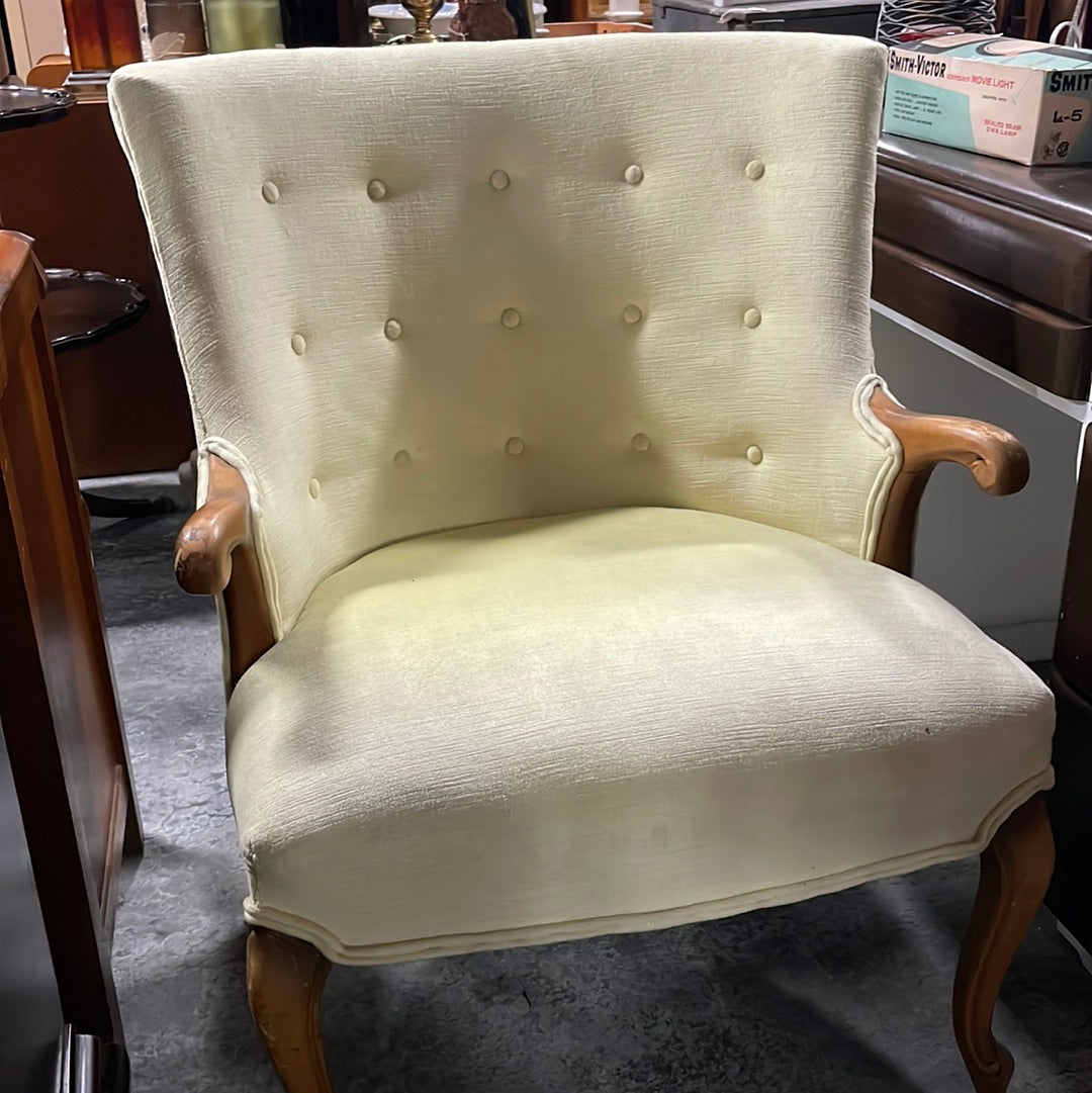 Vintage Yellow Green Side Chair