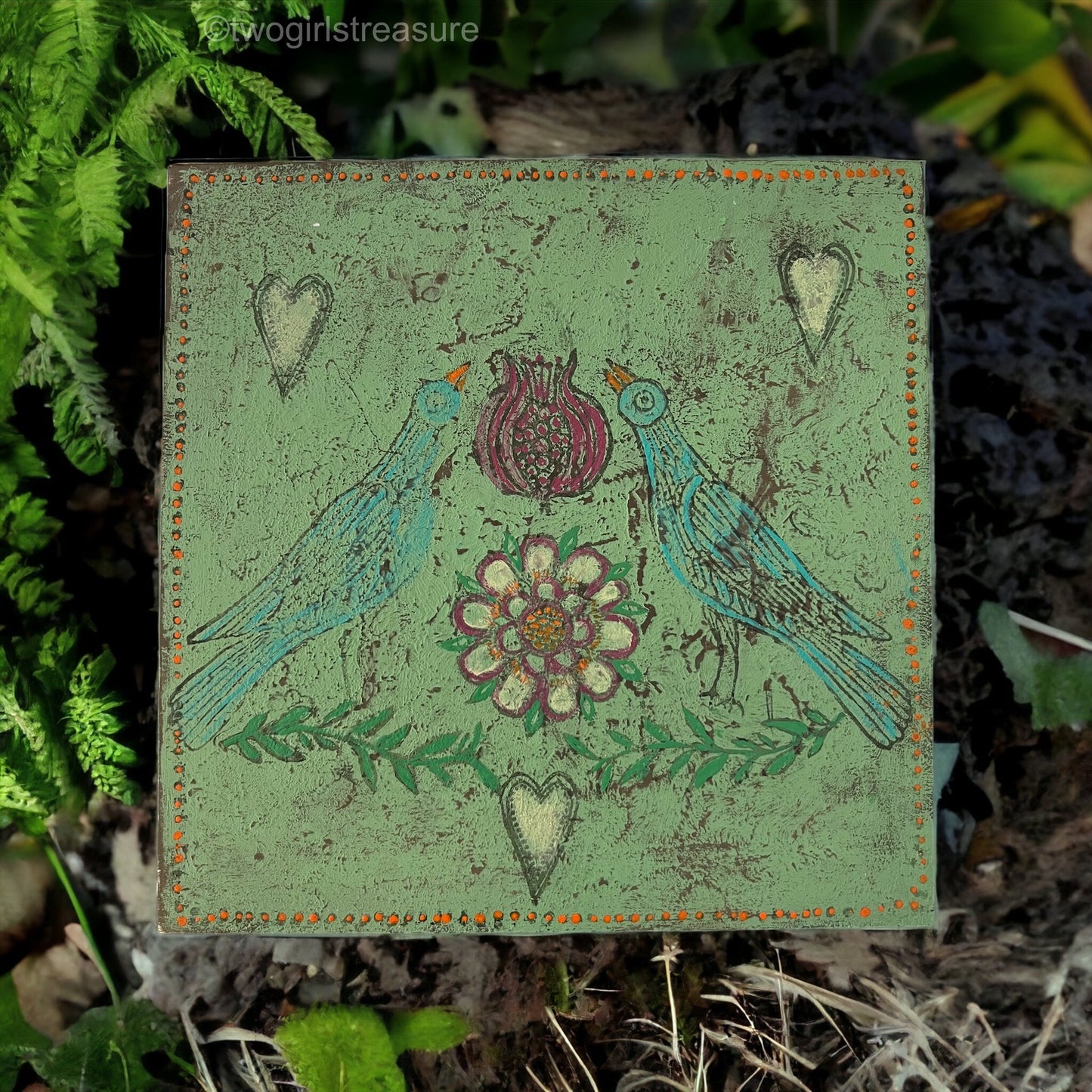 Folk Art Wooden Paintable Wall Tile