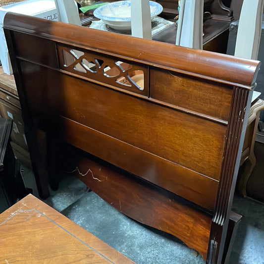 Mid Century Sleigh Twin Headboard and Footboard