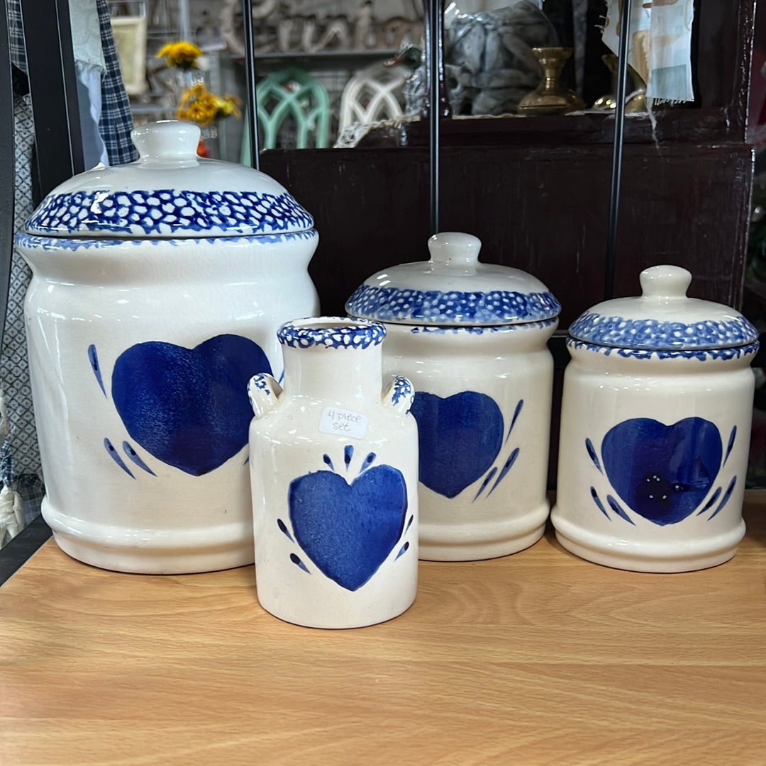 Hearts 4 Piece Canister Set