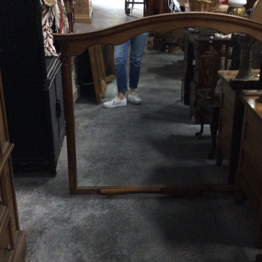 Large Framed Wall Mirror with Scroll Design