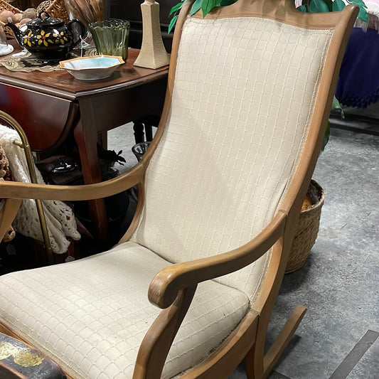 Beige Upholstered Rocker