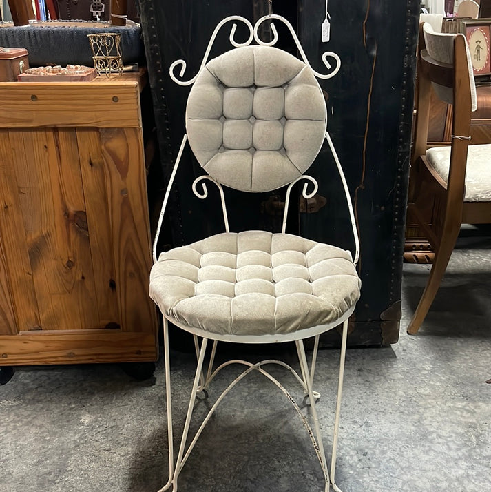 Upholstered Metal Vanity Chair – Two Girls Treasure