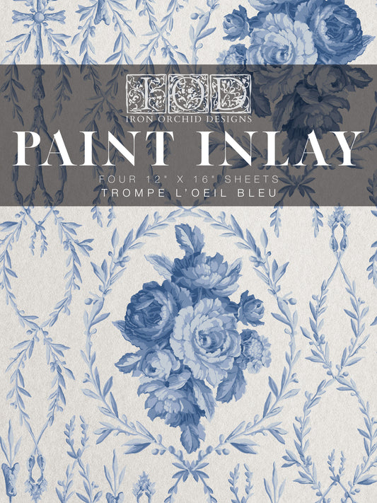 Trompe L’oeil Bleu Iron Orchid Designs Paint Inlay set