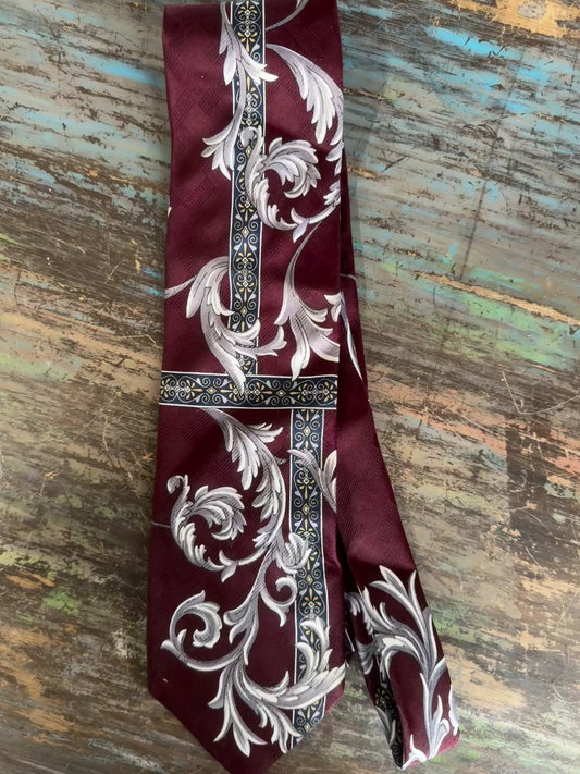 Men's Necktie Burgundy & Gray