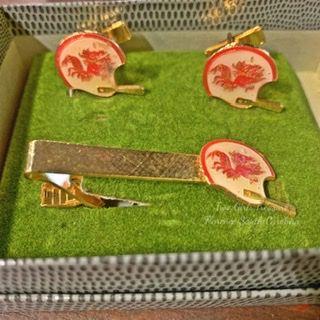 Vintage USC Gamecock Tie Tack and cuff link set