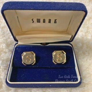 Vintage Engraved cuff links ‘S’